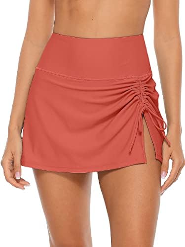 High Waist Swim Skirt for Women Split Swimsuits