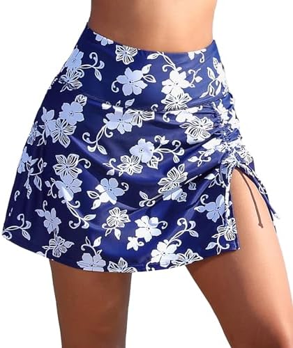 High Waisted Swim Skirts Skort for Women Tummy Control